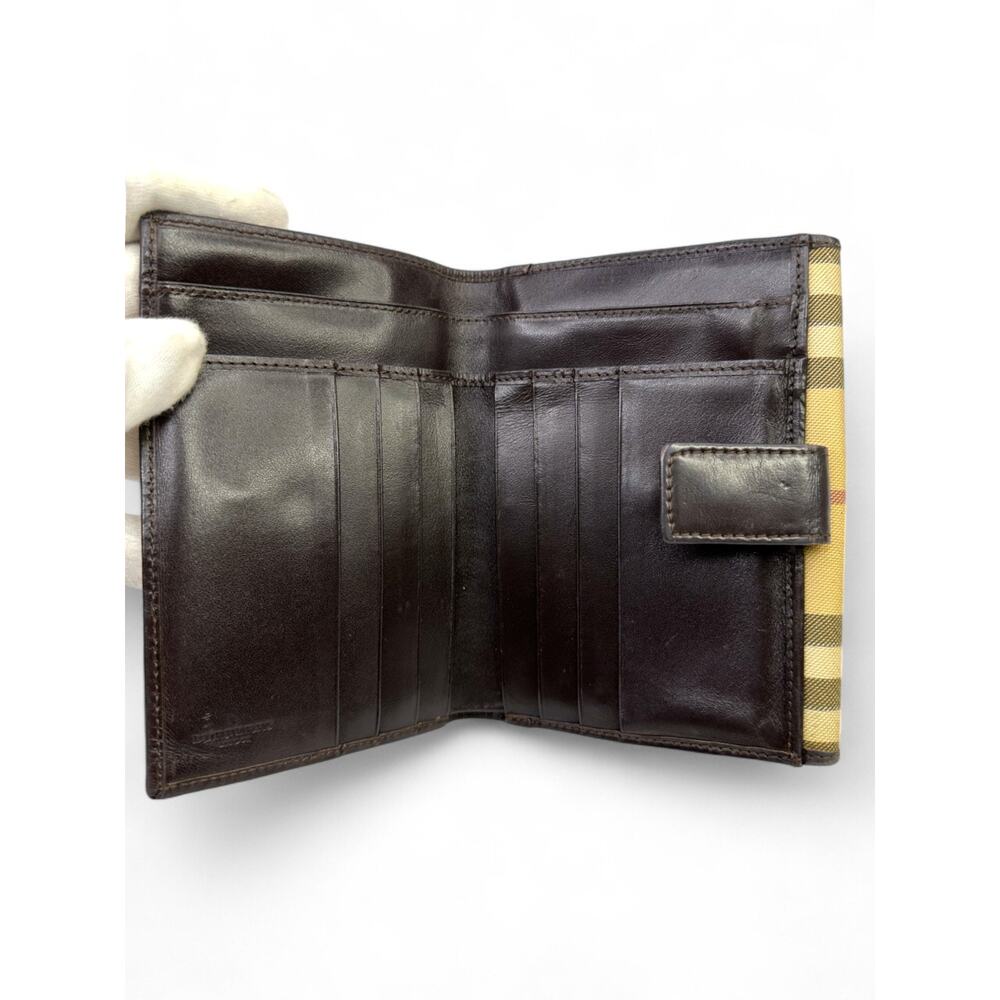 Vintage Burberry Nova Check House Check Canvas Leather Bifold Wallet - Picture 5 of 7